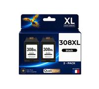 Pack de 2 Cartouches d'encre génériques 308XL Noir 18 ml compatible pour HP