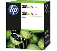 Cartouche d'encre HP 301XL (D8J46AE) tricolore haute capacité 2x - Multipack