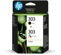 HP Pack de 2 cartouches authentiques d'encre noire/trois couleurs 303