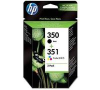 HP 350 (noir) / 351 (trois couleurs) pack de 2 cartouches d'encre authentiques