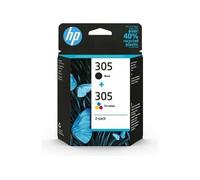 Pack de 2 Cartouches d'Encre Noire et Trois Couleurs 305 Authentiques (6ZD17AE)