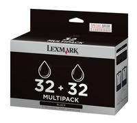 PACK DE 2 CARTOUCHEs LEXMARK NOIR N° 32 / 80d2956 18cx032 pack de deux noires