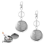 Pack De 2 Cendriers De Poche Anti Odeur,Cendrier De Poche Portable,Cendrier Portatif Avec Porte Clés Pour Mégots,Moderne Porte-Cendres,Métallique Réutilisable, Pour Extérieur Usage