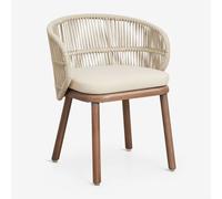 Pack De 2 Chaises De Jardin En Bois D'acacia Et Corde Tressée Capri Beige Crème Beige