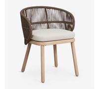 Pack De 2 Chaises De Jardin En Bois D'acacia Et Corde Tressée Capri Marron Chocolat