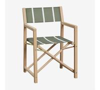 Pack De 2 Chaises De Réalisateur Pliantes De Jardin En Bois D'acacia Rondonia Vert Olive Intense - Blanc Gardénia