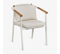 Pack De 2 Chaises De Salle À Manger Avec Accoudoirs En Aluminium Et Tissu Bouclé Yervin
