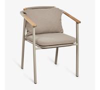 Pack De 2 Chaises De Salle À Manger Avec Accoudoirs En Aluminium Et Tissu Bouclé Yervin
