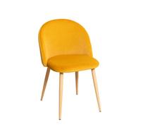 Pack de 2 chaises de salle à manger en velours Kana Bois Naturel