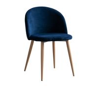 Pack de 2 Chaises de salle à manger en Velours Kana Bois Naturel