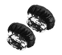 Pack De 2 Chapeaux En Satin Noir, Bonnet De Nuit Pour Soins Capillaires De Nuit, Bonnet Bouclé Pour Femme, Bonnet Enveloppant Les Cheveux Réglable, Bonnet En Satin Réutilisable (35 Cm)