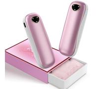 Pack de 2 Chauffe-Mains Rechargeables 10000mAh 【Boîte Cadeau】 Funme® Chauffe-Mains Électrique USB Power Bank Réutilisable Chauffe-Poche Portable Max 60°C, Femme, Idéal pour l'Extérieur OT95