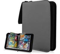 Pack de 2 Classeurs de Rangement pour 400 Cartes avec Fermeture Zippée Avizar Noir Noir