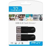 Pack de 2 Clés USB 2.0 Pny Attaché 4 32 Go Noir G