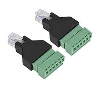 Pack de 2 connecteurs RJ12, adaptateur Ethernet RJ12 6P6C mâle vers bornes à vis 6 broches, adaptateur audio pour câble, bornes RJ12 mâle vers vis, conception compacte et connexion fiable