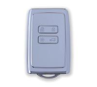 Pack de 2 Coque pour e Voiture TPU RUXYAXFOL, Compatible avec Renault Dacia Duster, Master, Austral, Arkana, Kangoo, Twingo, Megane E-Tech, Coque Intelligente pour e Voiture Argent-Blanc
