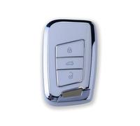 Pack de 2 Coque pour e Voiture TPU RUXYAXFOL, Compatible avec VWGolf 7, Passat B8, Seat Leon, Ibiza, Tiguan, T - Cross, Polo, CC, Skoda Superb, Kodiaq Argent-Blanc