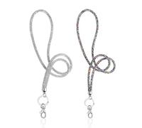 Pack De 2 Cordons, Cordons Anti-Perte Pour Téléphone Portable, Cordons Pour Porte-Carte D'Identité, Cordons En Cristal Brillant, Porte-Clés, Colliers Multi-Usages Pour Femmes