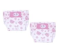 Pack de 2 Couches Culotte En Tissu Blanc Et Rose Baby Born pour Poupon Ou Poupee 36cm - Motif Lapin / Ours