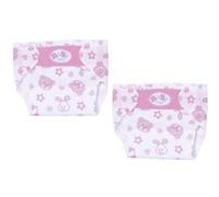 Pack de 2 Couches Culotte En Tissu Blanc Et Rose Baby Born pour Poupon Ou Poupee 36cm - Motif Lapin / Ours