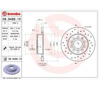 Pack de 2 - Disque de frein 08.9488.1X BREMBO pour AUDI VW SEAT SKODA