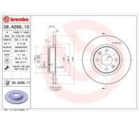 Pack de 2 - Disque de frein 08.A268.11 BREMBO pour RENAULT DACIA SMART