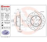 Pack de 2 - Disque de frein 08.C115.1X BREMBO pour BMW