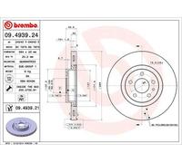 Pack de 2 - Disque de frein 09.4939.21 BREMBO pour OPEL FIAT ALFA ROMEO LANCIA