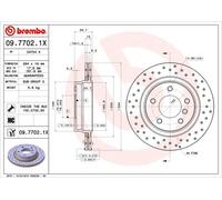 Pack de 2 - Disque de frein 09.7702.1X BREMBO pour BMW