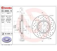 Pack de 2 - Disque de frein 09.9369.1X BREMBO pour OPEL SAAB VAUXHALL