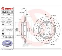 Pack de 2 - Disque de frein 09.9425.1X BREMBO pour BMW