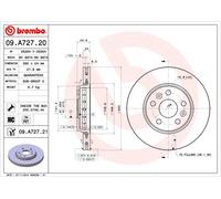 Pack de 2 - Disque de frein 09.A727.21 BREMBO pour RENAULT MERCEDES-BENZ NISSAN