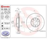 Pack de 2 - Disque de frein 09.C658.11 BREMBO pour PEUGEOT CITROËN OPEL