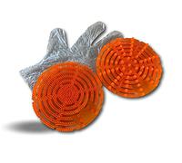 Pack de 2 écrans urinoir anti splash | Ø 17 cm | Parfum mangue | Désodorisant | Anti bactéries | Orange | Filtre | S'adapte à tous les urinoirs | Hotel restaurant école camping | Kibros URISPLOR