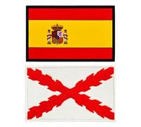 Pack De 2 Écussons De Drapeau, Écussons De Drapeau Espagnol Bordeaux, Insignes Brodés De Drapeau, Écussons En Tissu Tactique, Autocollants Thermocollants Diy, Écussons Magiques Militaires
