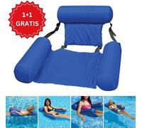 pack de 2 : Fauteuil flottant gonflable avec dossier & accoudoirs, matelas gonflable - AQUASEAT 1+1 GRATUIT