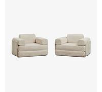 Pack de 2 fauteuils-lits en velours emballés sous vide Paoly