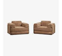 Pack de 2 fauteuils-lits en velours emballés sous vide Paoly