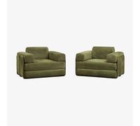 Pack de 2 fauteuils-lits en velours emballés sous vide Paoly