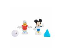 Giochi Preziosi - Figurines articulées Mickey, 2 pièces 7,5 cm avec accessoires Thème football MCC042