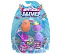 HATCHIMALS ALIVE - Pack de 2 Hatchimals + Poussette - 2 Oeufs, 2 Figurines À Collectionner, 1 Poussette Et 3 Accessoires - A Faire Eclore Avec De L'Eau - Thème Bébé - Jouet Enfant 3 Ans et +