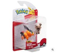 Pack de 2 figurines Pokémon Battle - Tepig et Rockruff