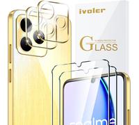 Pack De 2 Film De Protection D¿Écran En Verre Trempé Pour Realme C53 / C51 / Realme Note 50, Avec 2 Pièces Caméra Arrière Protecteur, Dureté 9h Glass, Anti Rayures, Sans Bulles