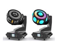 PACK DE 2 Jeux de Lumières DJ--UKING-160W RGBW Laser + pivot infini (Z)- Lampe de Scène Écran couleur DMX pour Disco, Mariage, Bar