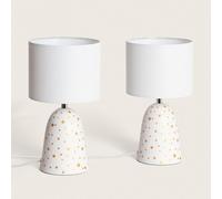 Pack de 2 Lampes à Poser Céramique et Tissu Argua