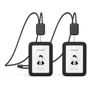 Pack de 2 lanières pour porte-badges, SANTLET Porte-badges en silicone, protection pour cartes d'identité avec cordon rétractable, boucle de sécurité, 2 compartiments pour cartes pour le personnel de