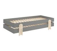 Vipack 2 lits empilables Modulo Smiley Gris 90x200 cm L203,6 x Lg93,8 x H27,5 cm