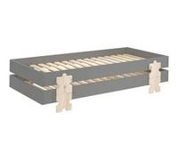 2 Lits Modulo Puzzle Gris Empilables 90x200 L 203,6 X Lg 93,8 X H 27,5 Cm