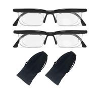 Pack De 2 Lunettes À Mise Au Point Variable Avec Étui À Lunettes, Lunettes De Réglage De La Mise Au Point, Lunettes De Lecture Réglables, Lunettes Pliables, Lunettes De Mise Au Point Unisexes