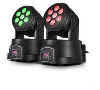 Pack de 2 Lyres à LEDs 4en1 Rouge/Vert/Bleu/Blanc DMX 7x4W LytOr Wash7 Blanc G